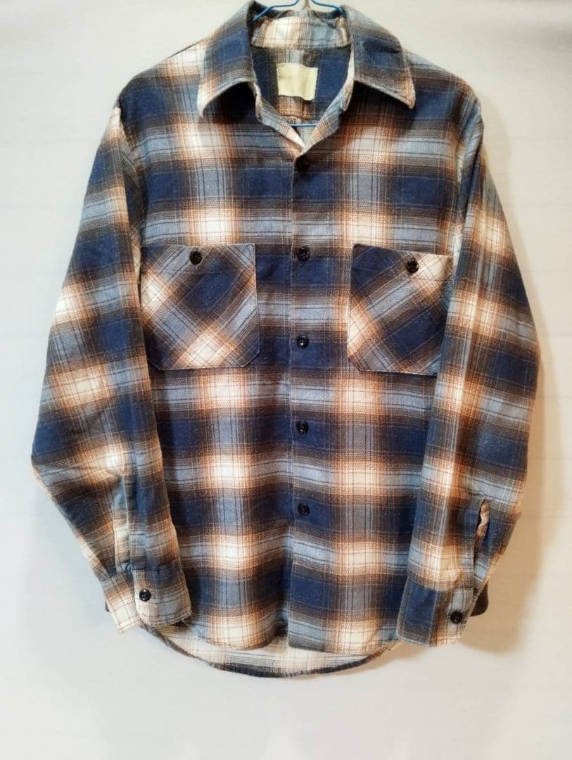 Sears オンブレチェック　プリントネルシャツ　カート　コバーン