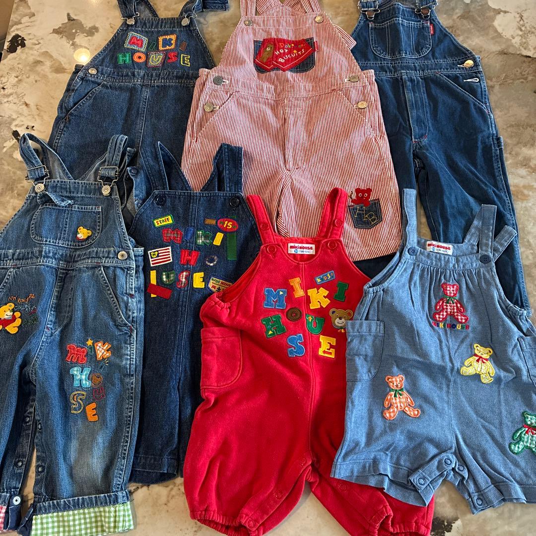 オールドミキハウス　オーバーオール　くま　ロゴ　90 100 ホットビスケッツ