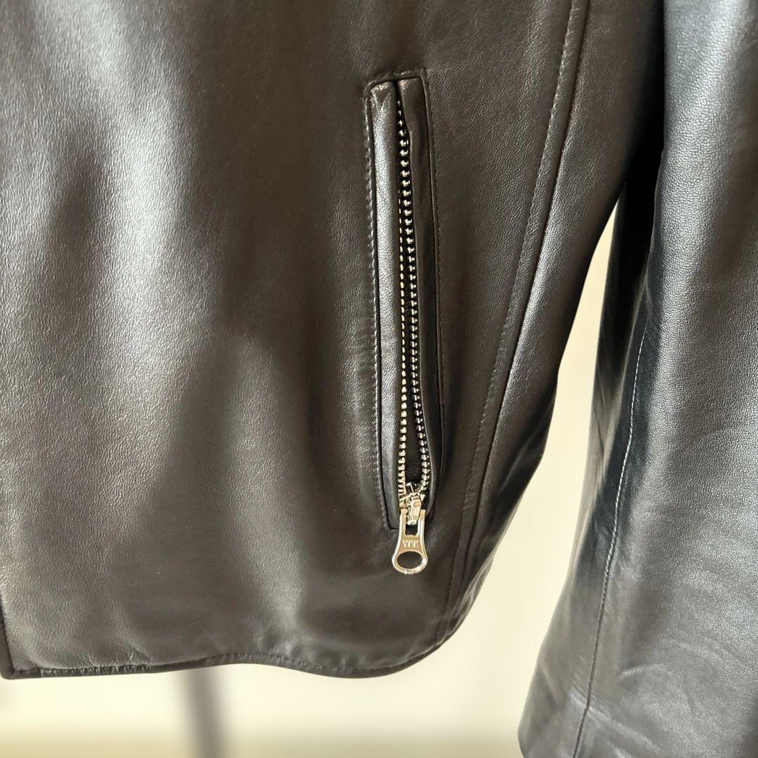 メンズ　黒 レザー ライダースジャケット