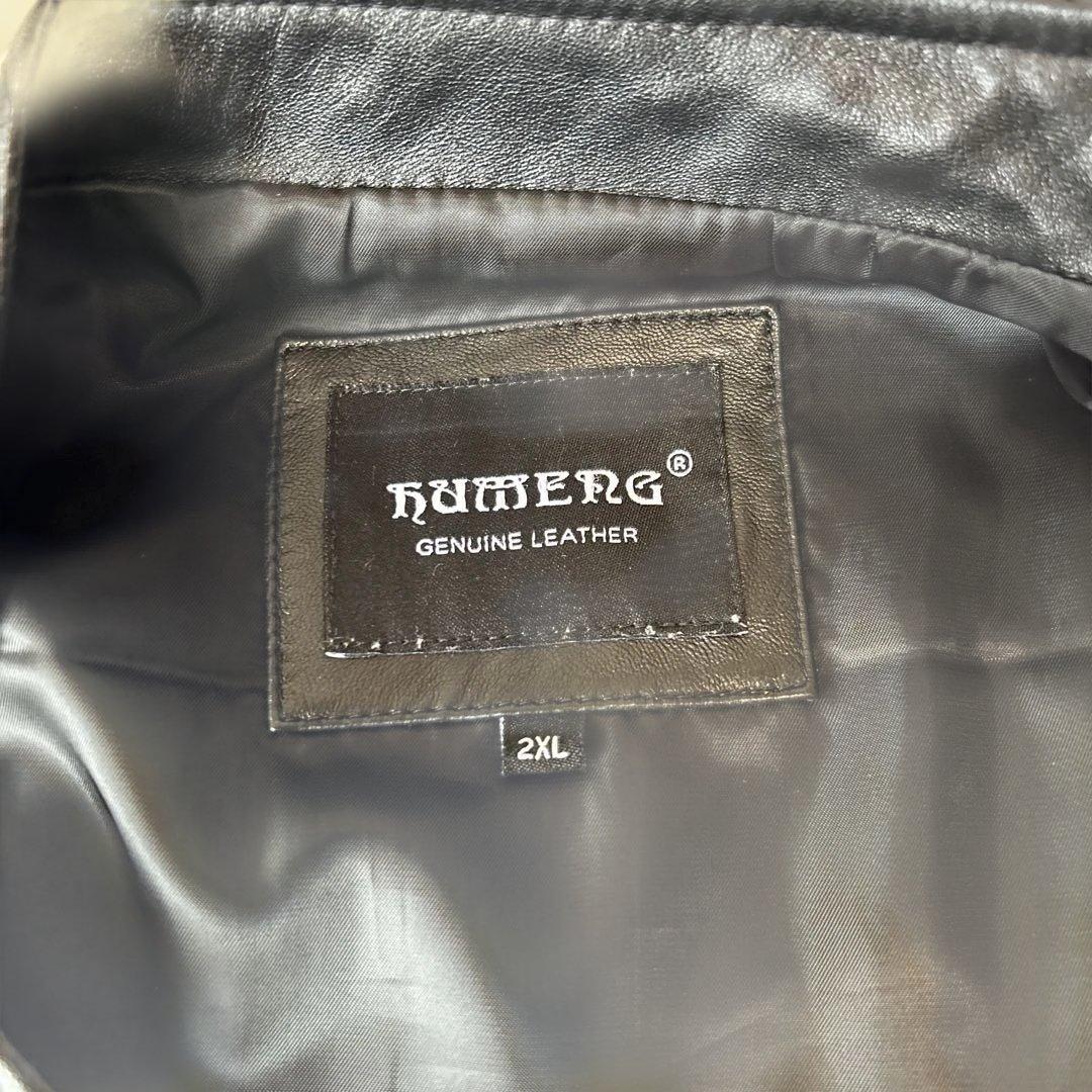 メンズ　黒 レザー ライダースジャケット