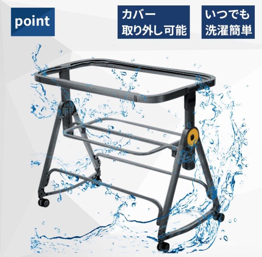 ベビーベッド HZDMJ グレー 折りたたみ　移動式