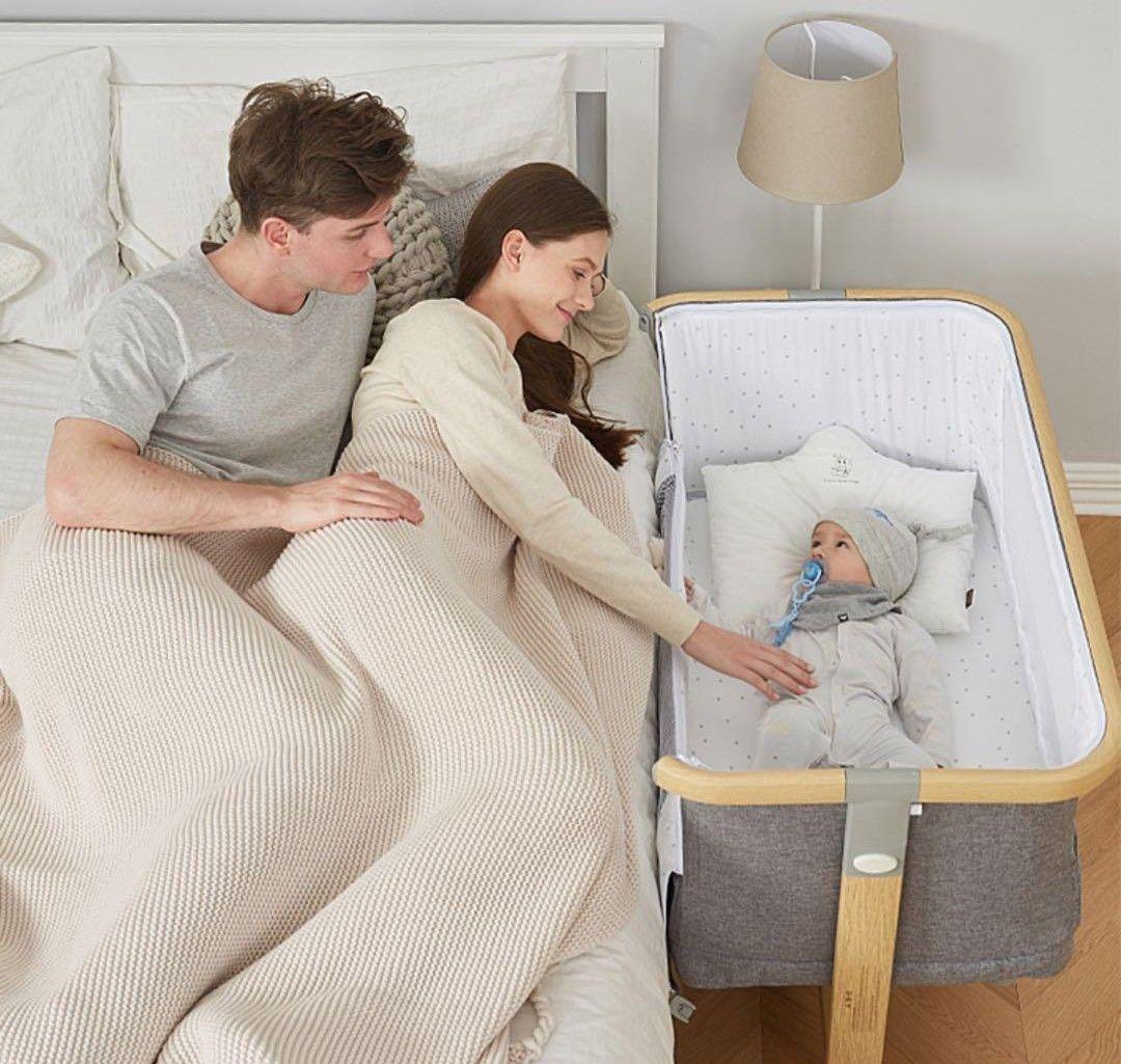 ベビーベッド HZDMJ グレー 折りたたみ　移動式
