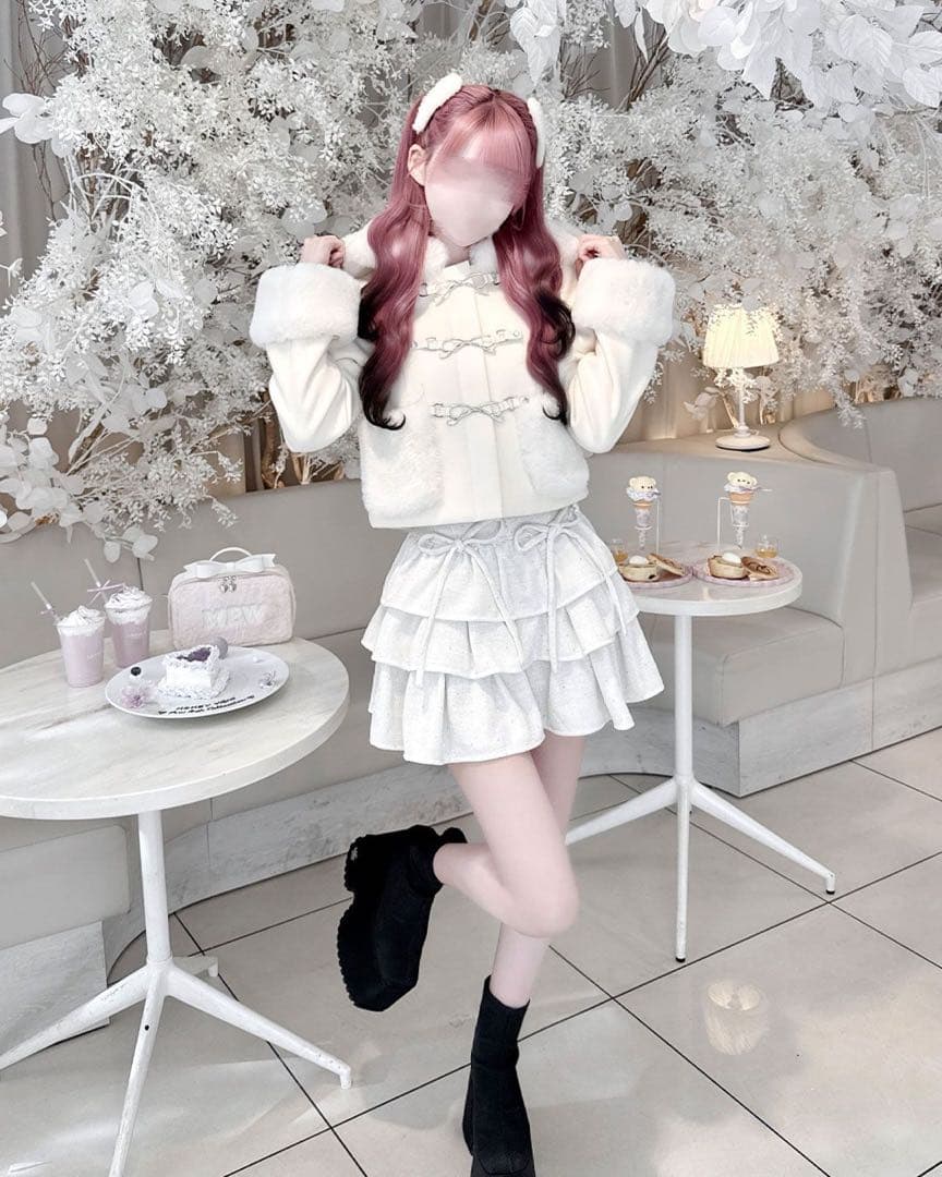 ハニーミュウ リボンビットフードショートコート