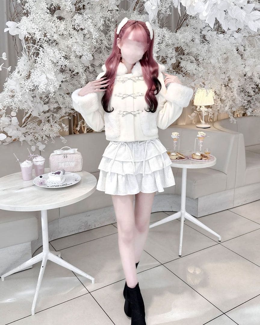 ハニーミュウ リボンビットフードショートコート