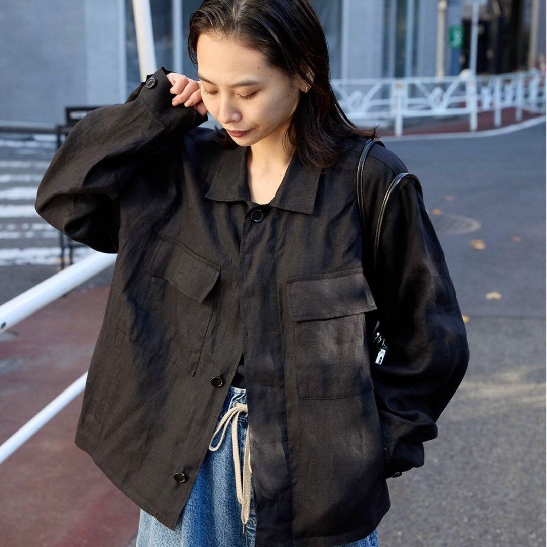 リネンミリタリージャケット　ジャーナルスタンダード