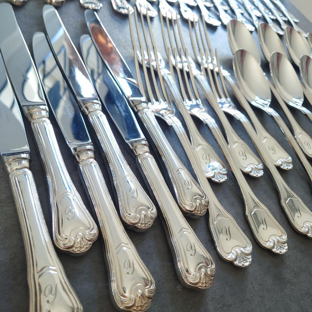 クリストフル ポートロイヤル54点ローマ字入り+ブールカトラリーレスト6点