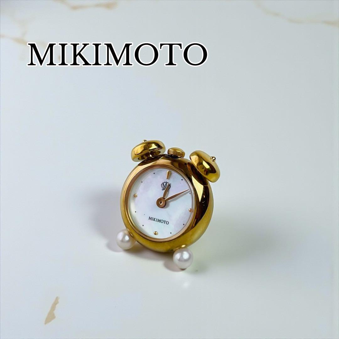 希少 MIKIMOTO ミキモト ピンブローチ 目覚まし時計型 パール