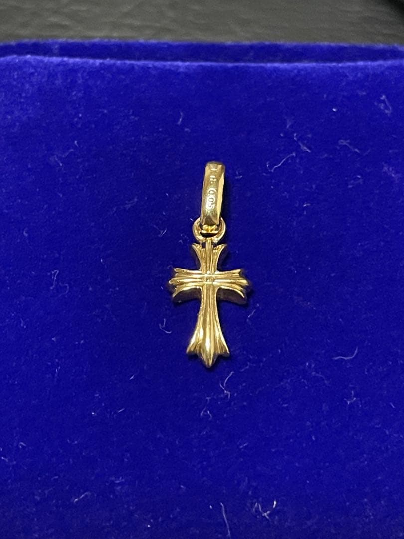 k18/サファイア　クロスペンダントトップ　十字架ネックレス　2.77g 本物