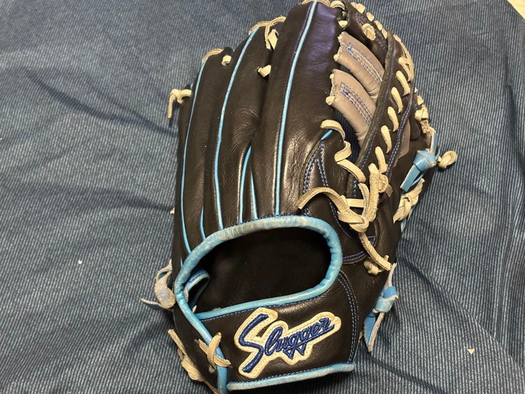 久保田スラッガー　SLUGGER 軟式グローブ 外野用 黒/青