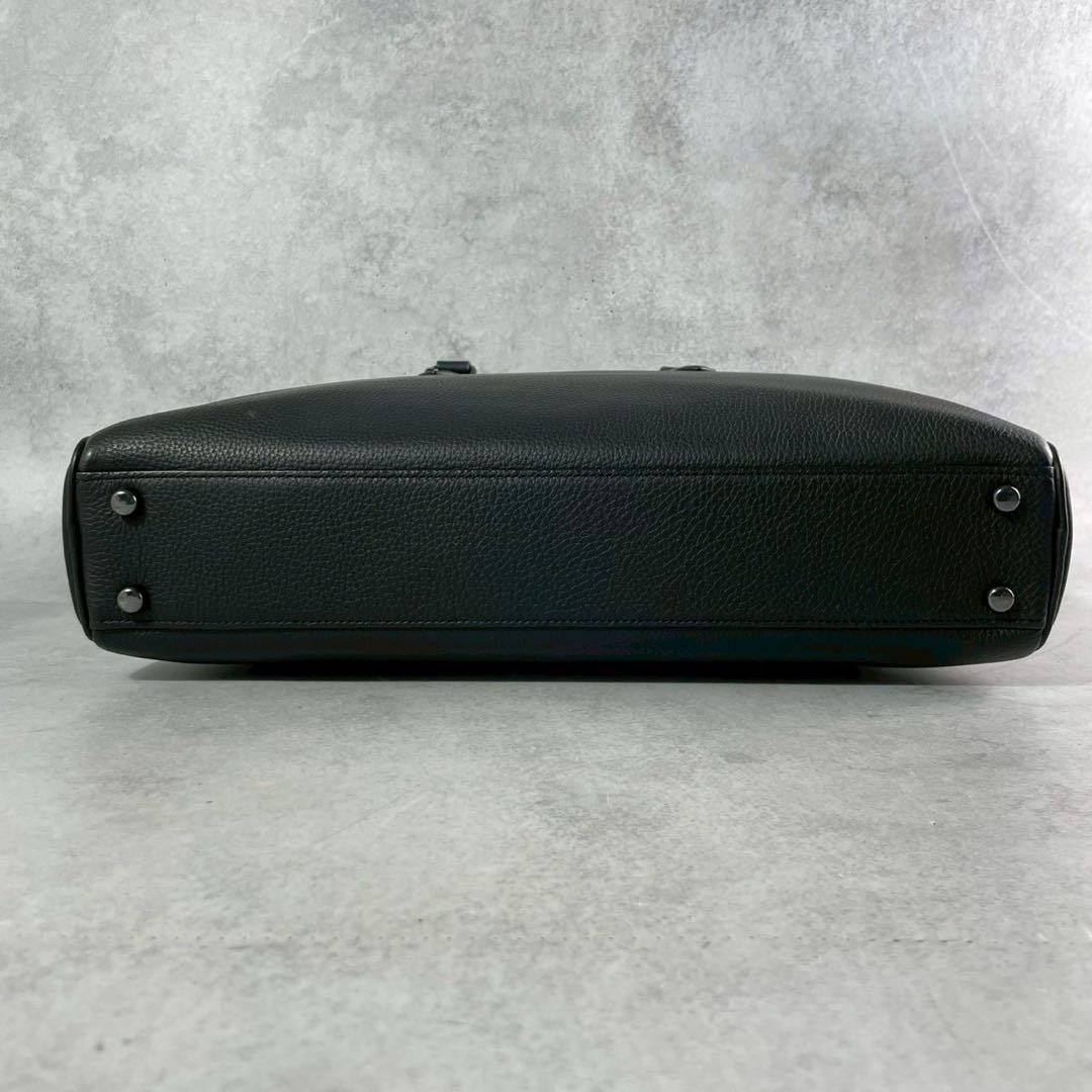 【美品】コーチ グラハム ビジネスバッグ 2way シボ革 A4収納可 ブラック