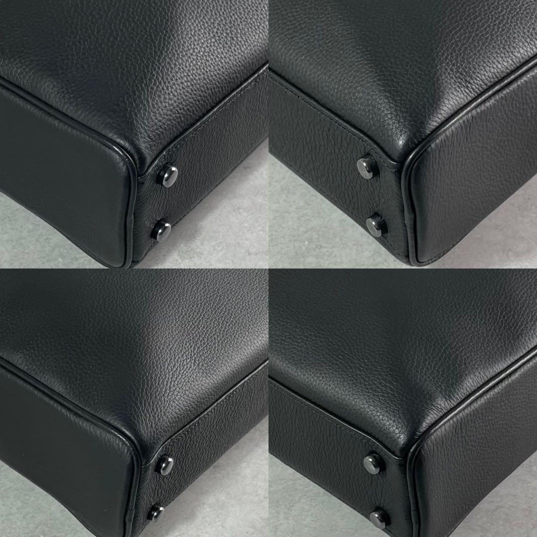 【美品】コーチ グラハム ビジネスバッグ 2way シボ革 A4収納可 ブラック