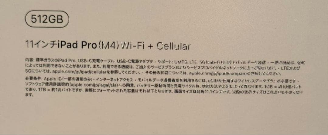 【超美品】iPad pro 11インチM4 Cellular 512GB
