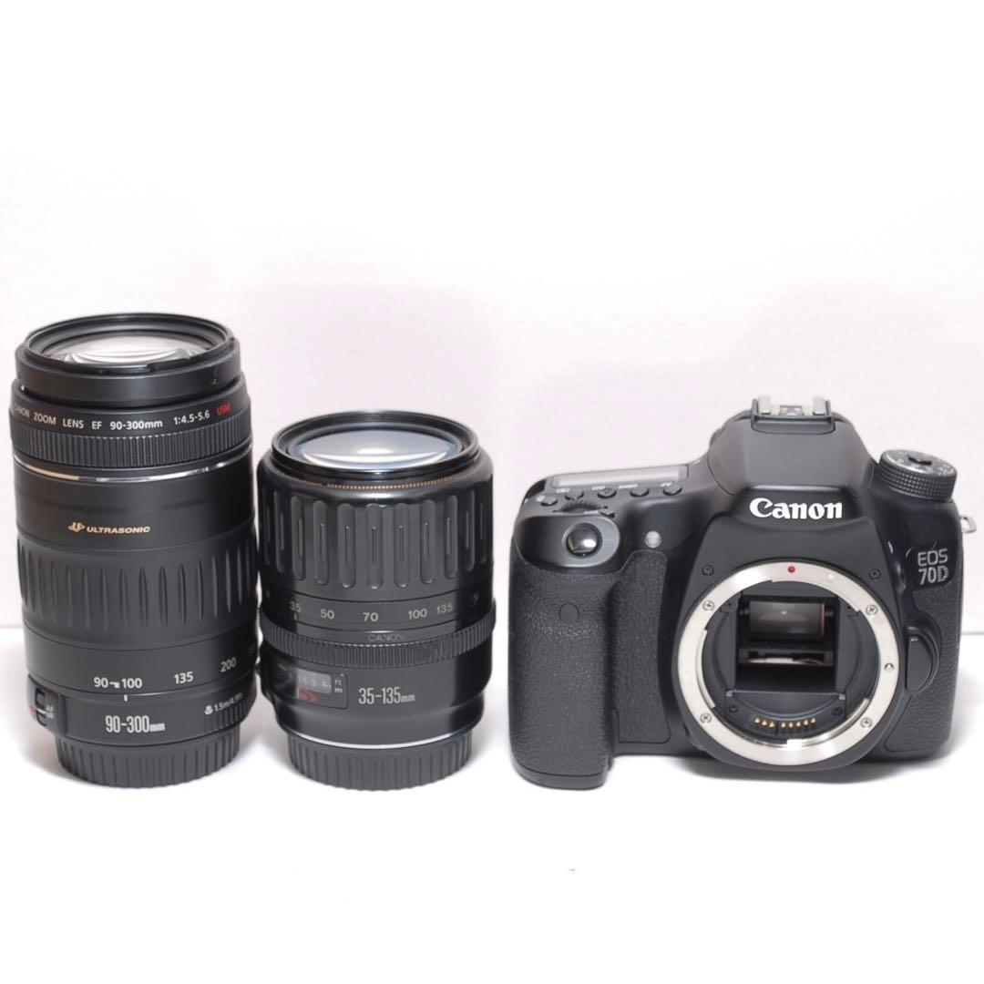 迫力の超望遠レンズ✨Canon EOS 70D✨ダブルレンズ✨バッテリー2個