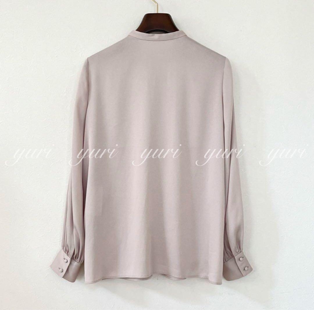 【780】新品　アナイ　サテンアムンゼンフリル ブラウス　ライトベージュ　36