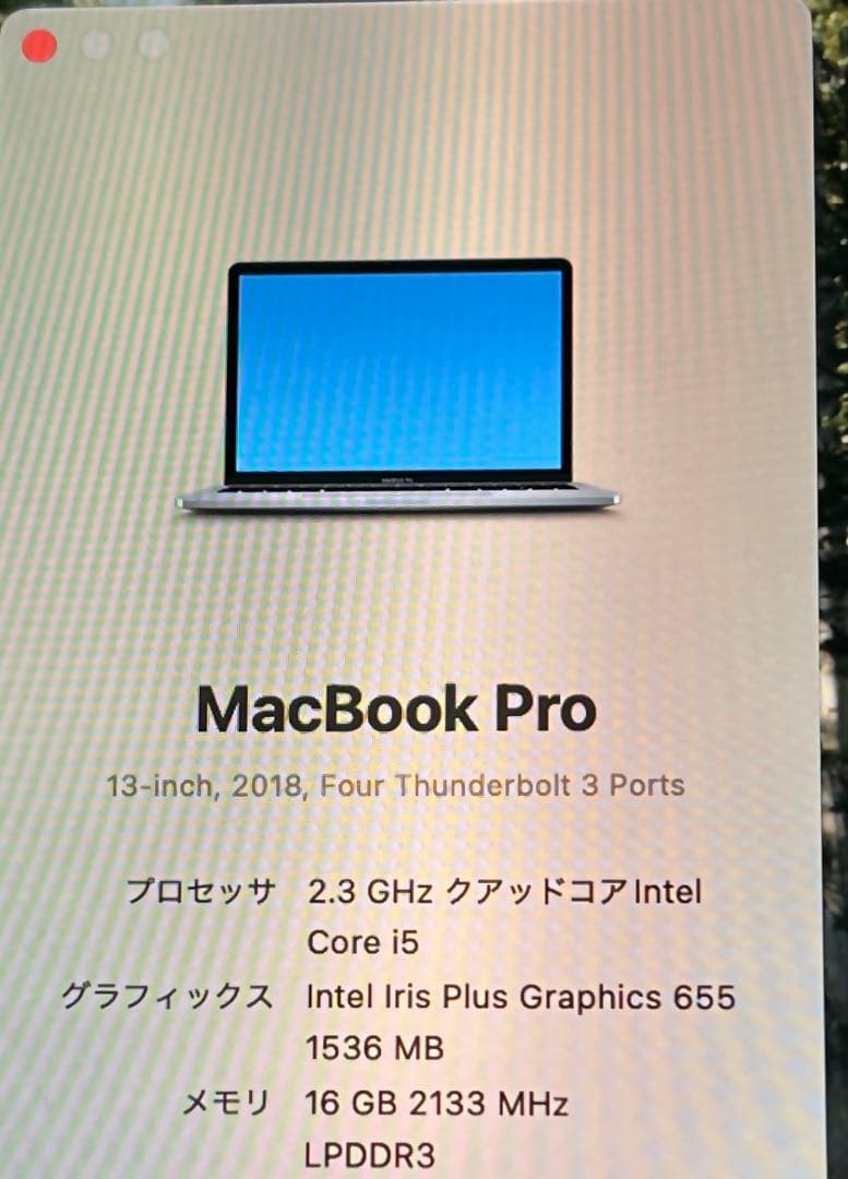 MacBook Pro 13inch（2018）256G 16G スリーブ付