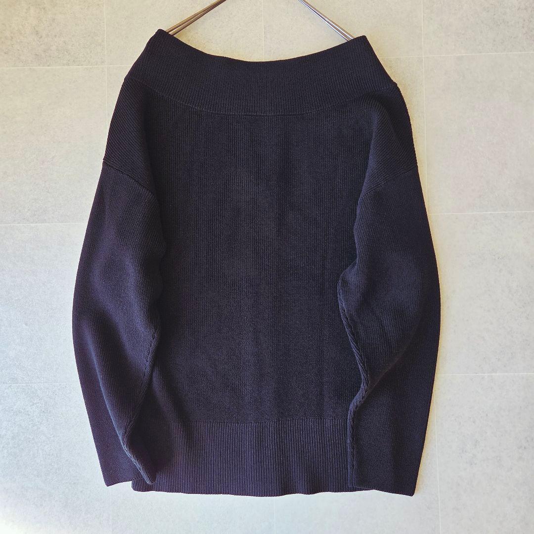 25ss✨ ノーブル フロントジップボートネックニット 洗える