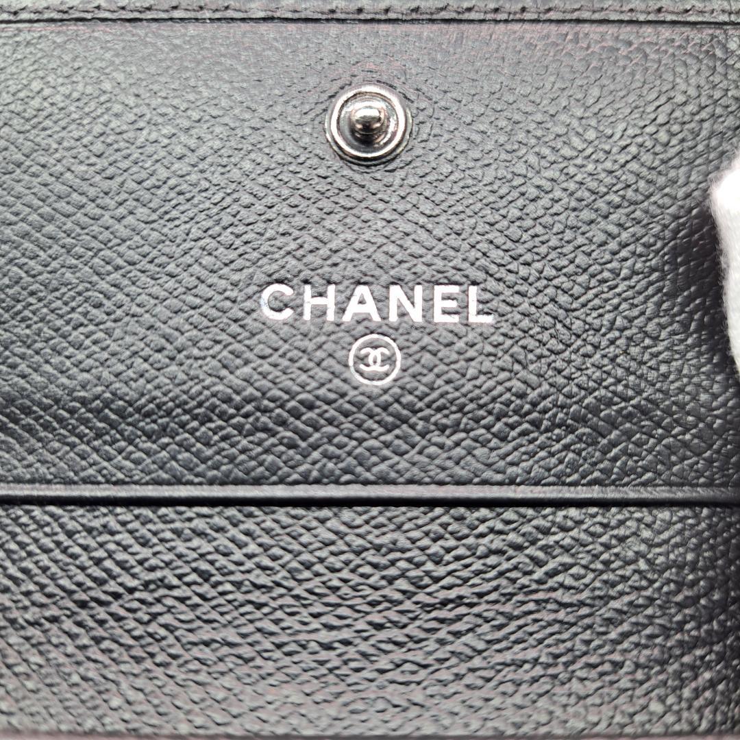 CHANEL　ココボタン　ブラック　三つ折り財布　財布