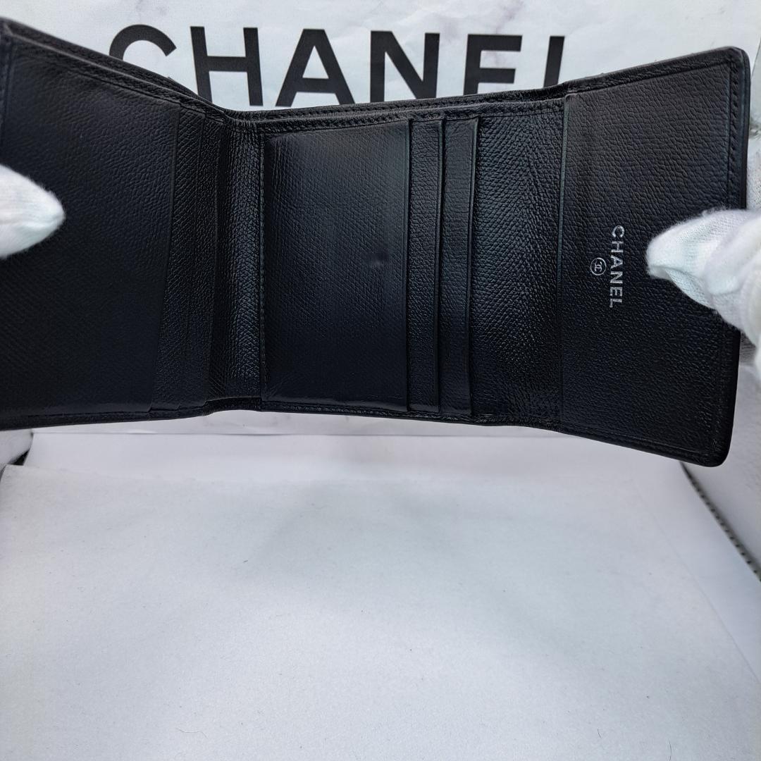 CHANEL　ココボタン　ブラック　三つ折り財布　財布