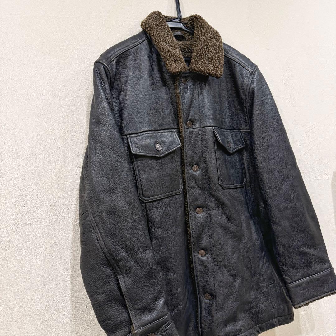 激レア中古美品☆OLD GAP ギャップ ボアカウレザージャケット カーコート