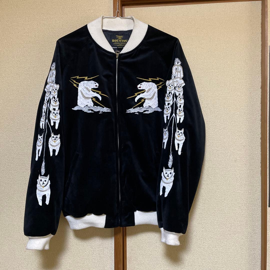 HOUSTON アラスカスカジャン ホッキョク熊 アラスカ犬 別珍 M