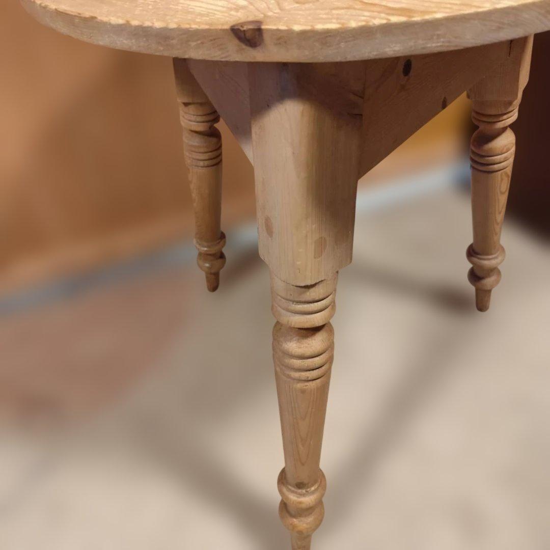 英国風 クリケットテーブル 無垢材 ろくろ脚 アンティーク 丸テーブル