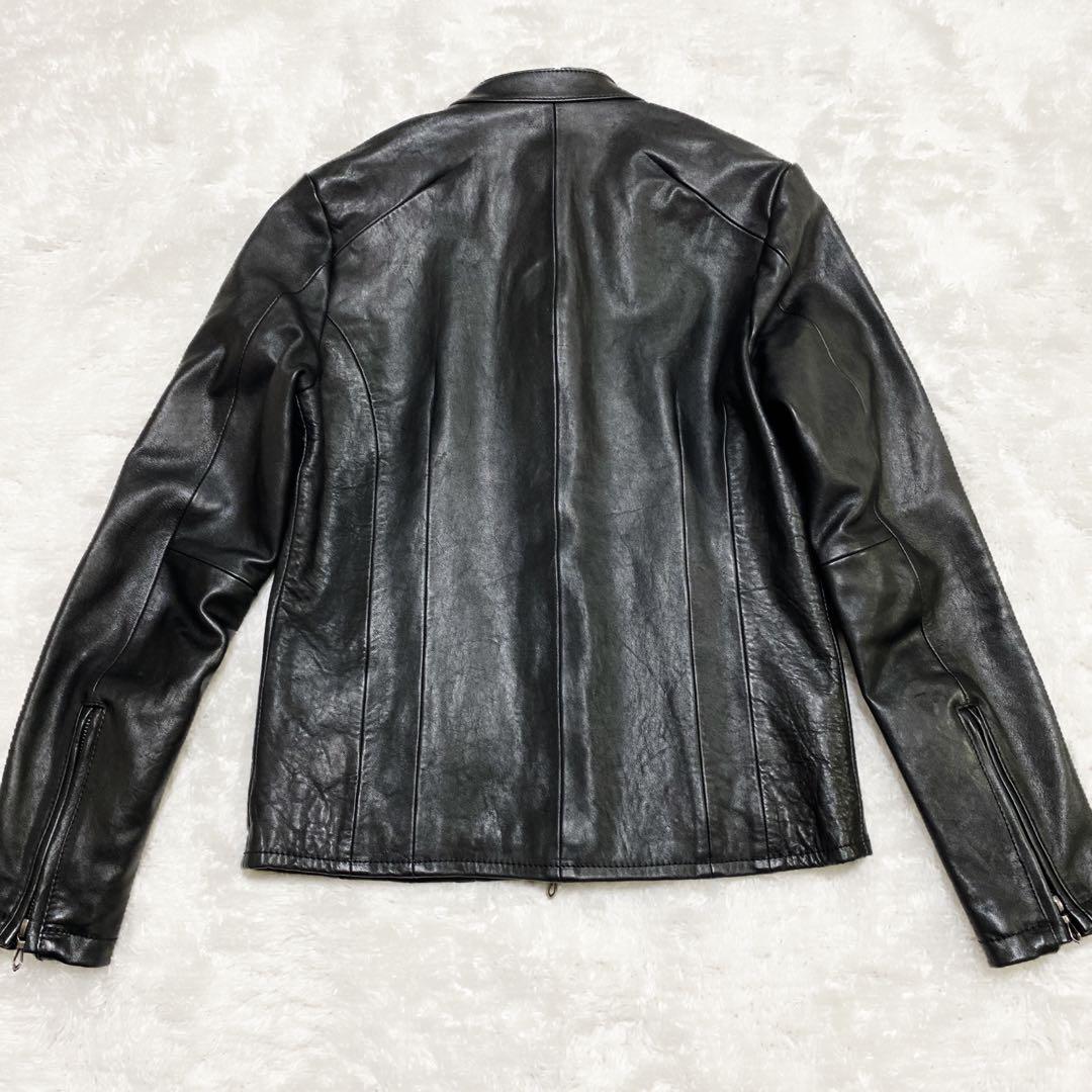AGEHA　ゴスタールジフーガ 馬革 レザー シングルライダースジャケット
