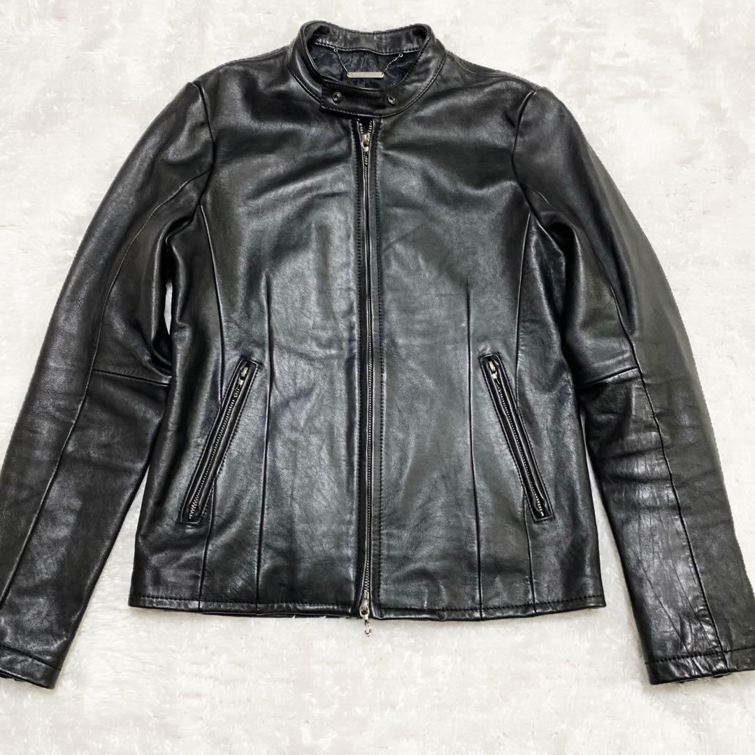 AGEHA　ゴスタールジフーガ 馬革 レザー シングルライダースジャケット
