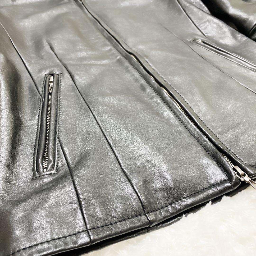 AGEHA　ゴスタールジフーガ 馬革 レザー シングルライダースジャケット