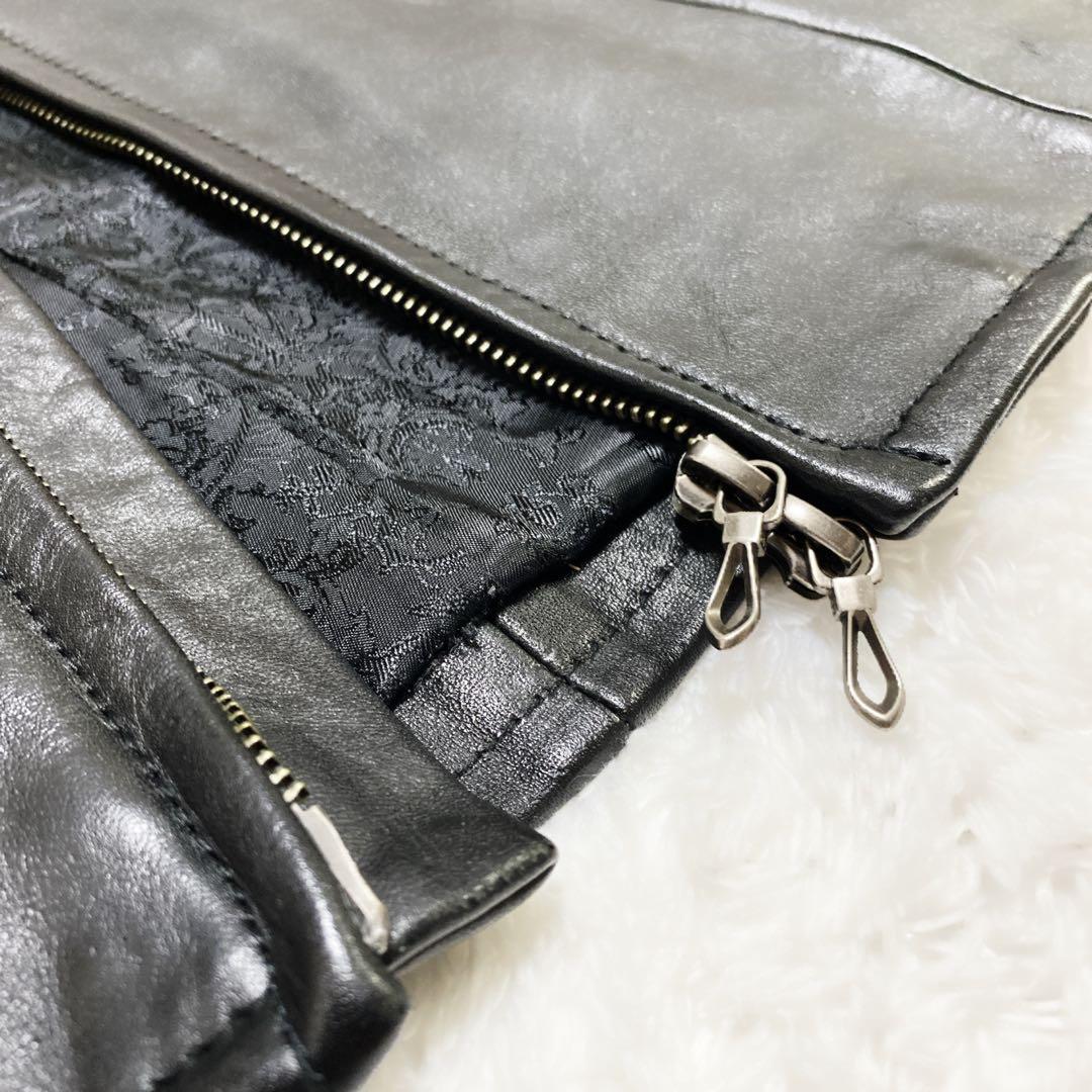 AGEHA　ゴスタールジフーガ 馬革 レザー シングルライダースジャケット