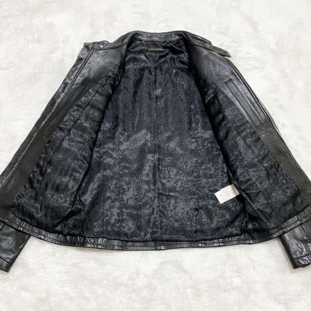 AGEHA　ゴスタールジフーガ 馬革 レザー シングルライダースジャケット