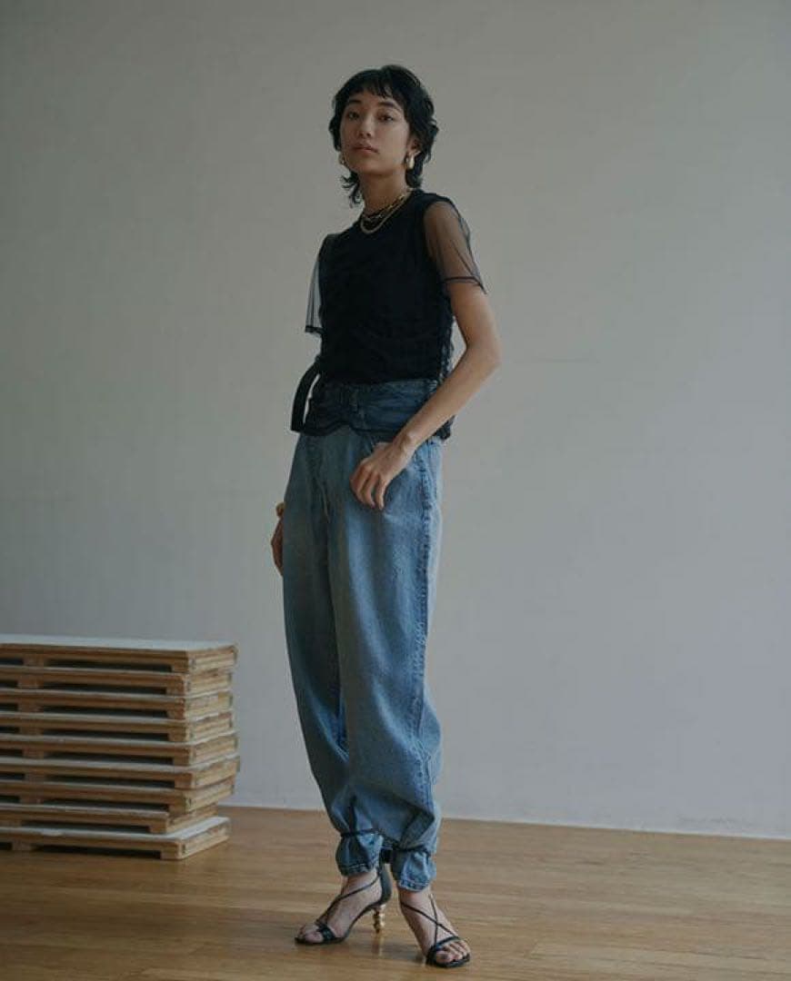 【美品】Ameri CROSS FRONT PAPA DENIM