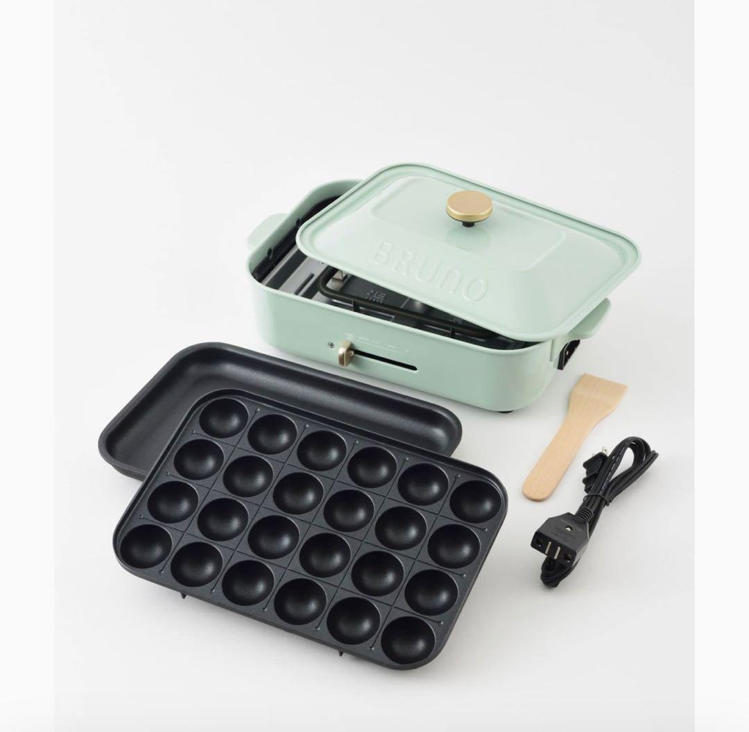 BRUNO コンパクトホットプレート BRUNOたこ焼きピック、レシピ付き