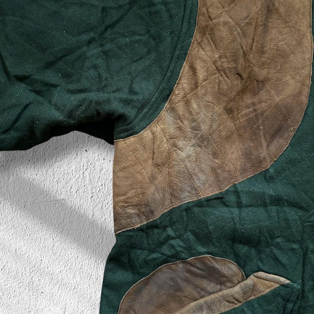 かず様✨️ウールリッチ ハンティングジャケット 緑 レザーパッチ USA製 XXL