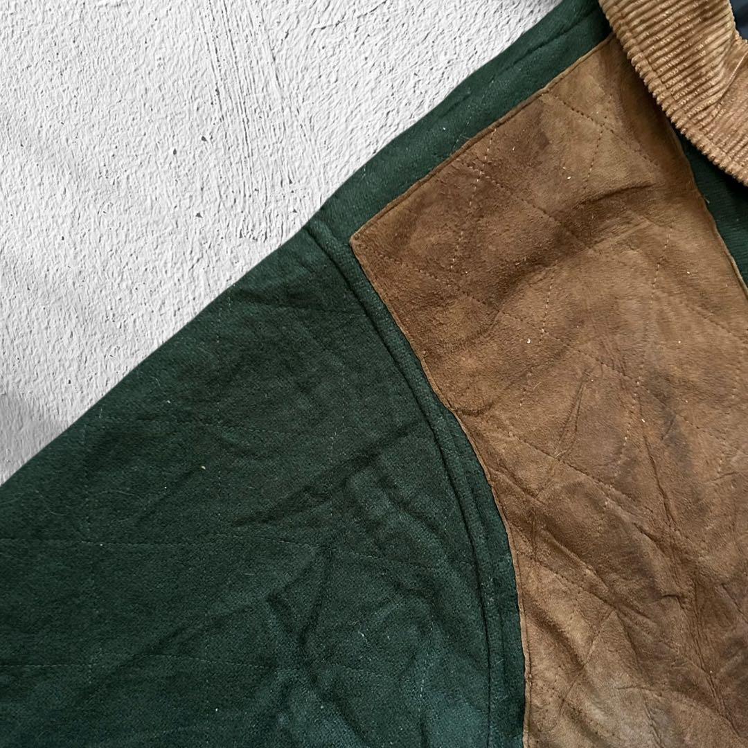 かず様✨️ウールリッチ ハンティングジャケット 緑 レザーパッチ USA製 XXL