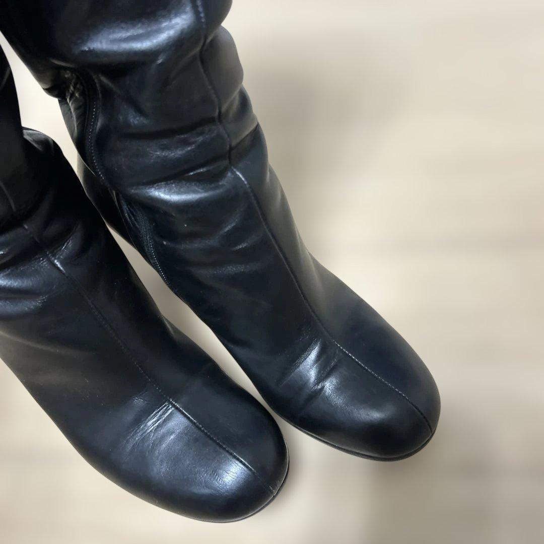 l*a様 GUCCI ブラックレザー ロングブーツ
