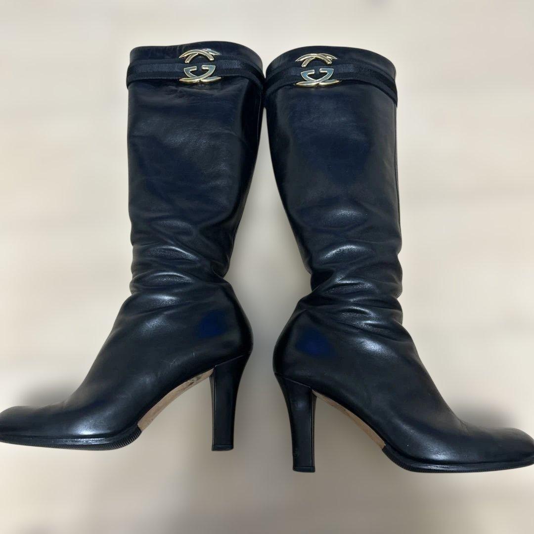 l*a様 GUCCI ブラックレザー ロングブーツ