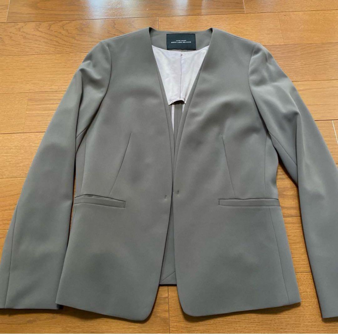 グリーンレーベルリラクシング　ノーカラー ビジネススーツ 上下セット 38/36