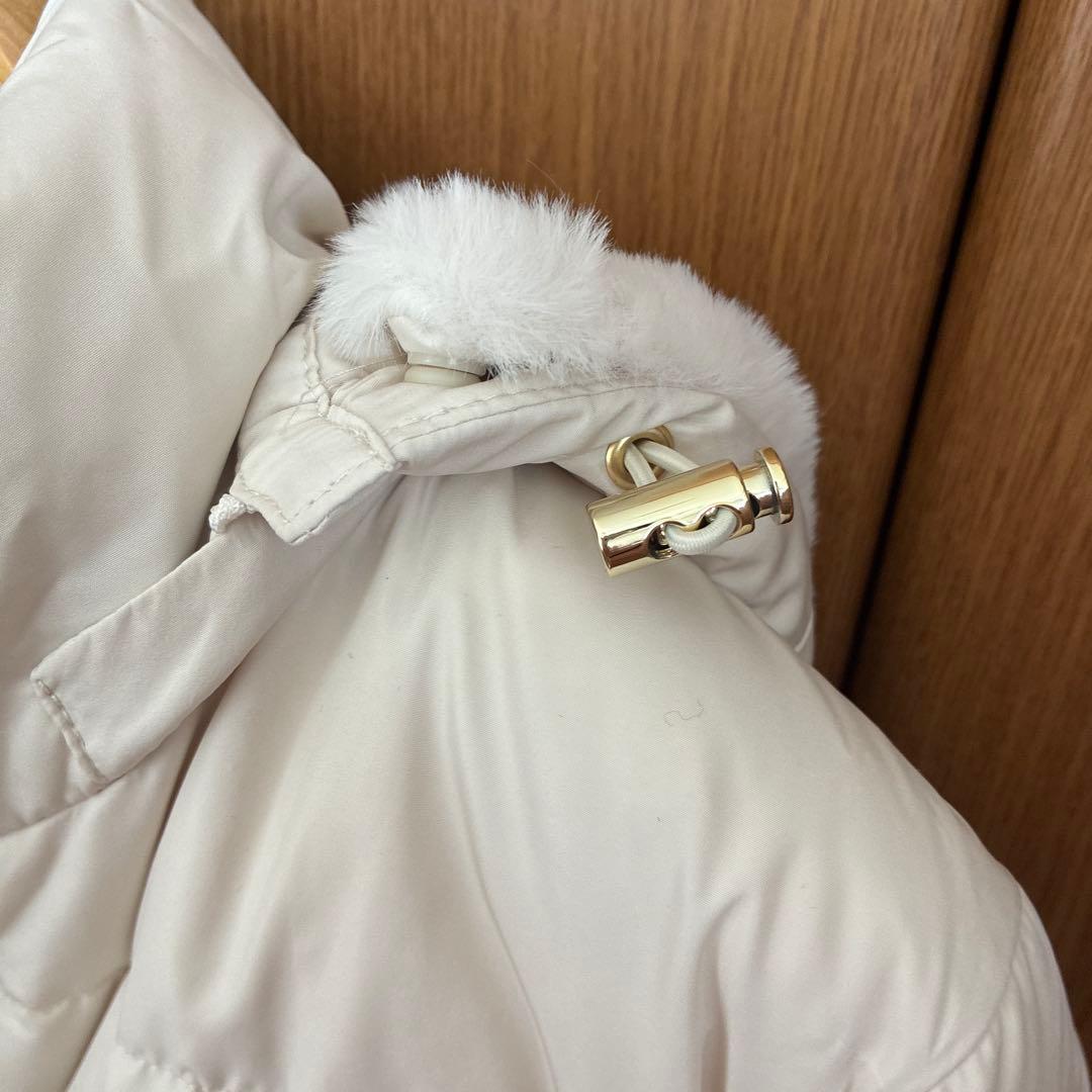 GLOBAL WORK ウツクシルエット撥水ダウンコートフード付き　アイボリーM