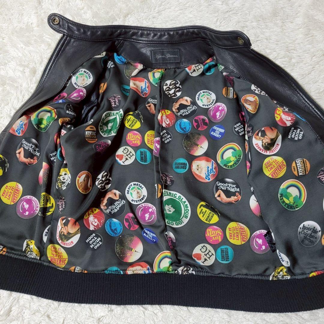 美品✨ヒステリックグラマー　シングルライダースレザージャケット　山羊革　ブラック