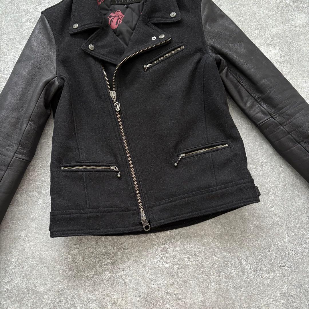 【JACK ROSE】 ローリングストーンズ ダブルライダースジャケット 刺繍