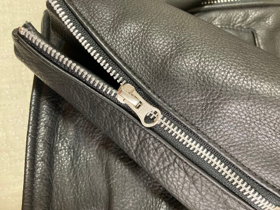 vanson ブラック ダブルライダースジャケットC-2 ソフトカウレザー36