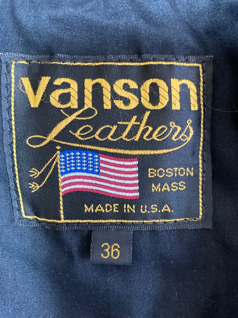 vanson ブラック ダブルライダースジャケットC-2 ソフトカウレザー36