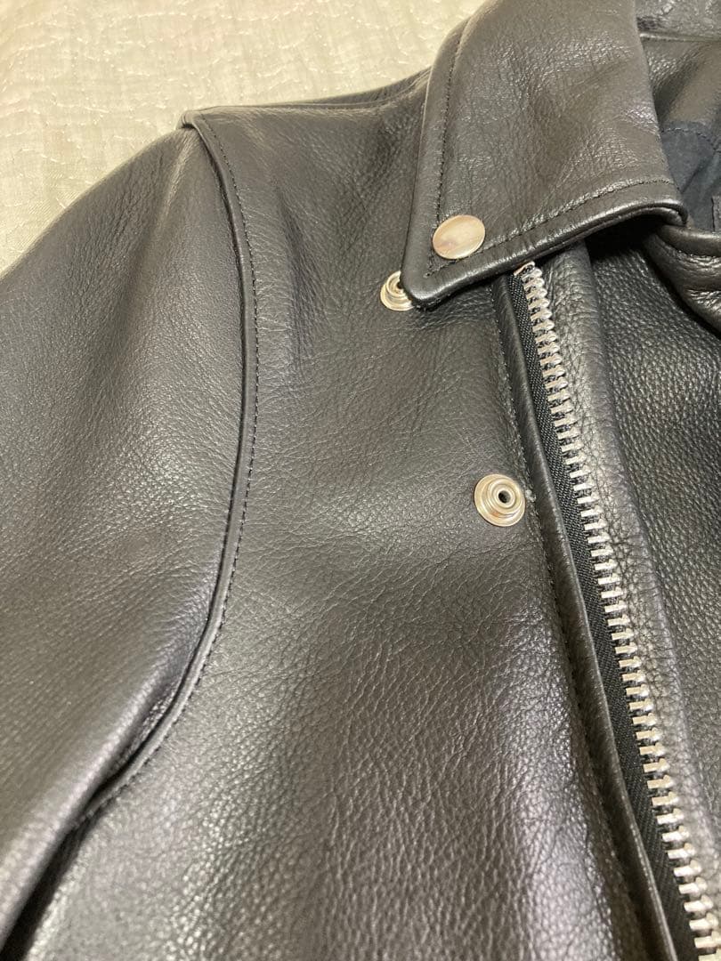 vanson ブラック ダブルライダースジャケットC-2 ソフトカウレザー36