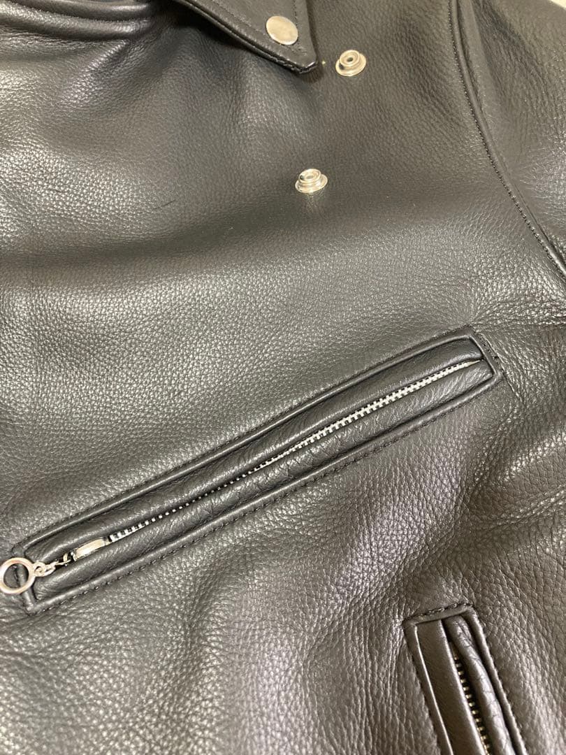 vanson ブラック ダブルライダースジャケットC-2 ソフトカウレザー36