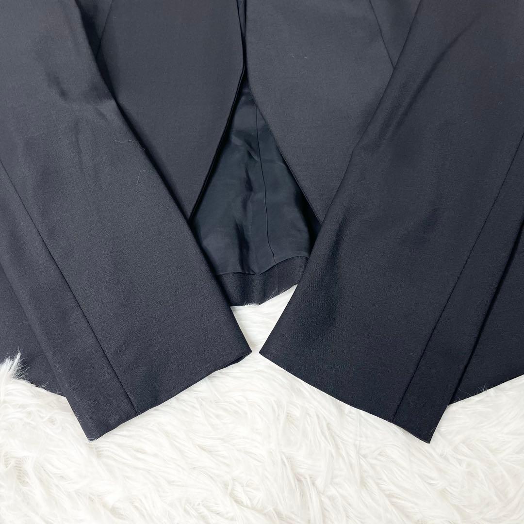 【美品】theory luxe DONNE パンツスーツ ノーカラー 紺無地 S