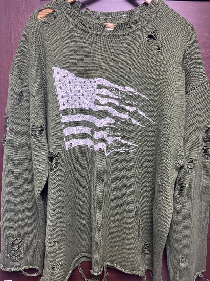 KAMIYA Destroyed Long Sleeve Knit Mサイズ