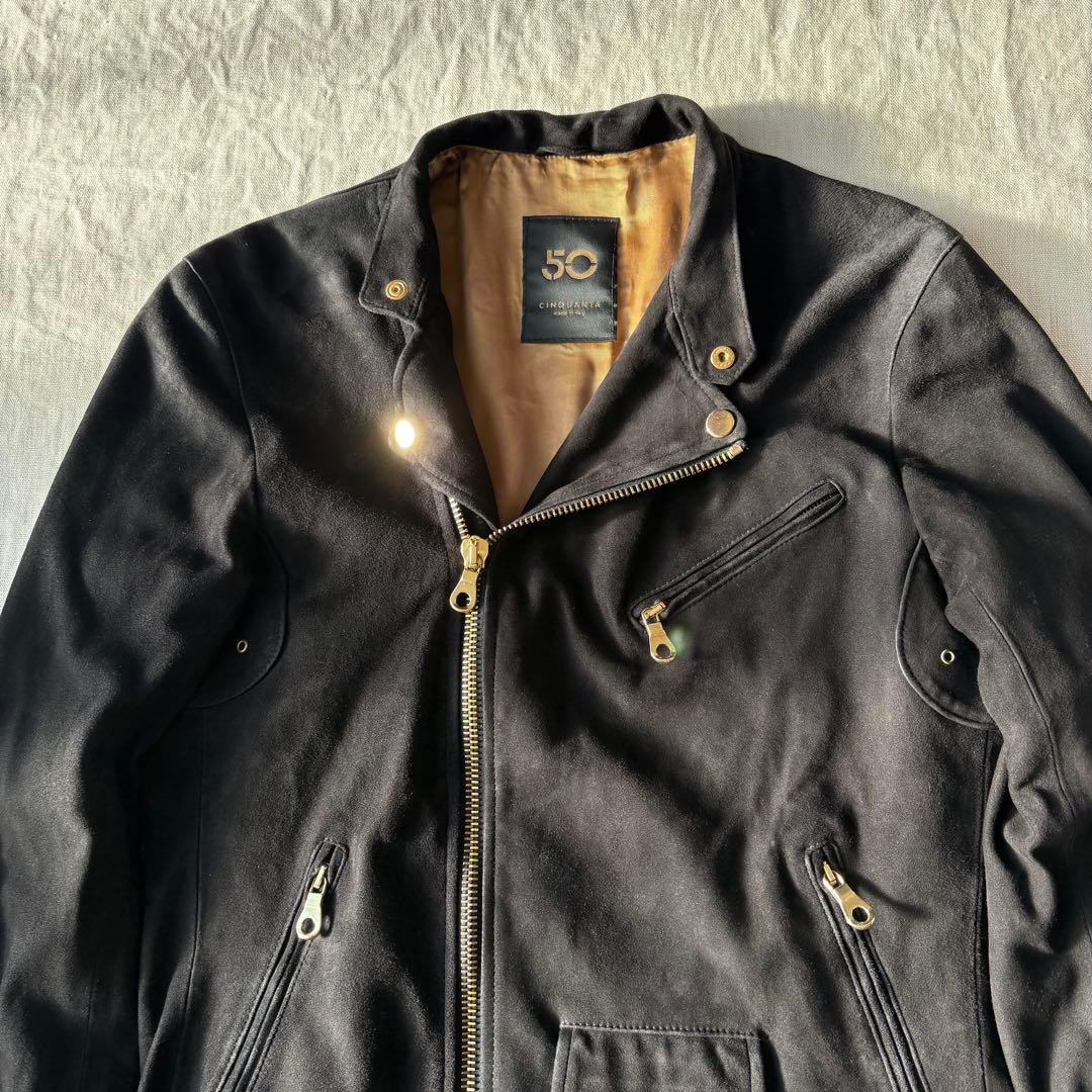 CINQUANTAチンクアンタ スエード ダブルライダース BeamsF 48