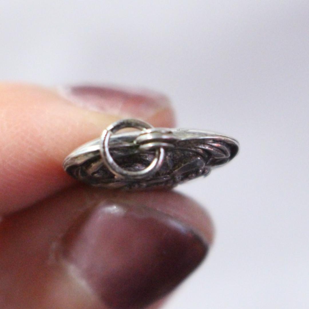 40s　スウィートハートジュエリー　WW2　シルバー　チャーム　リボン　両想い