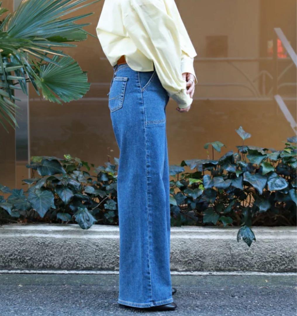 【未使用品】SOMETHING LISA レースアップワイドデニムパンツ　S