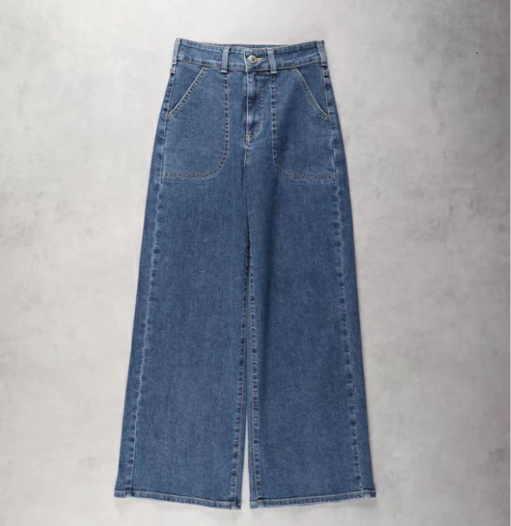 【未使用品】SOMETHING LISA レースアップワイドデニムパンツ　S